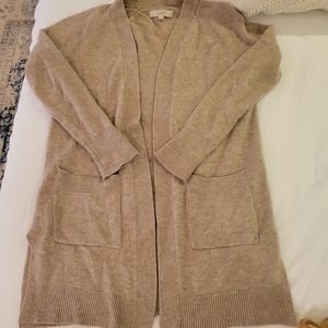 Loft Soft Neutral Long Caridgan Size Small